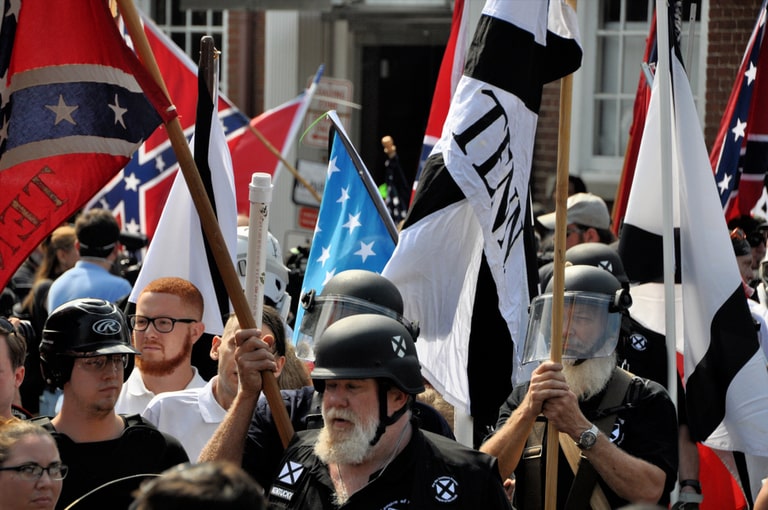 White Nationalists at Charlottesville rally in 2017