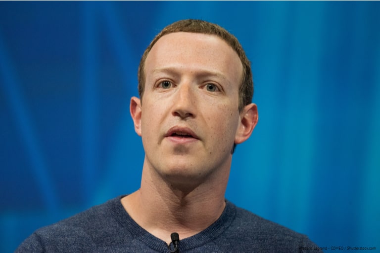 Mark Zuckerberg with blue background