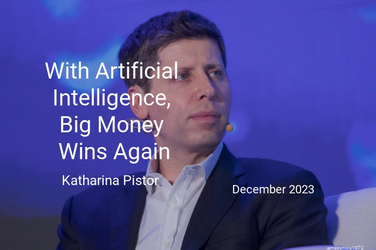 With Artificial Intelligence, Big Money Wins Again